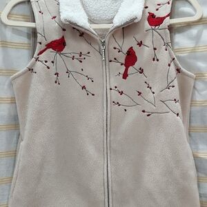 Croft & Barrow Embroidered Cardinal Fleece Vest